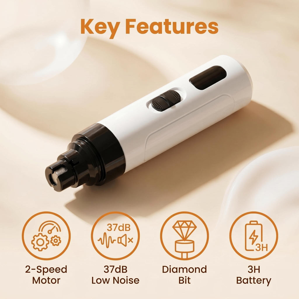 Quiet Pet Nail Grinder, 2 Replacement Heads Y98095