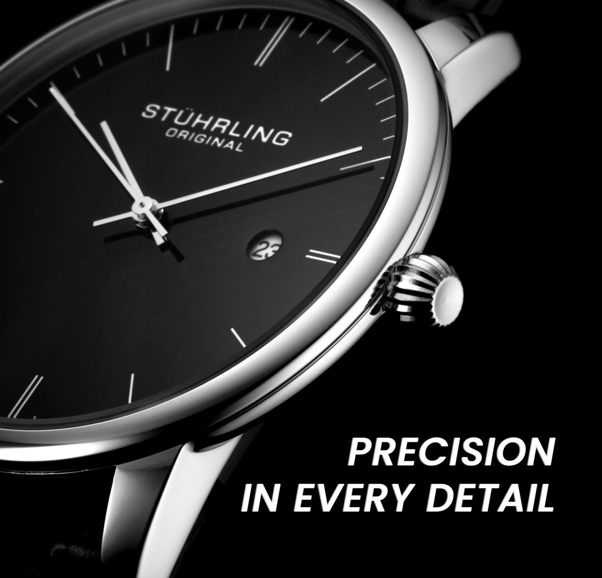 Men's 40mm Ultra Slim Leather Strap Quartz Analog Dress Watch M577