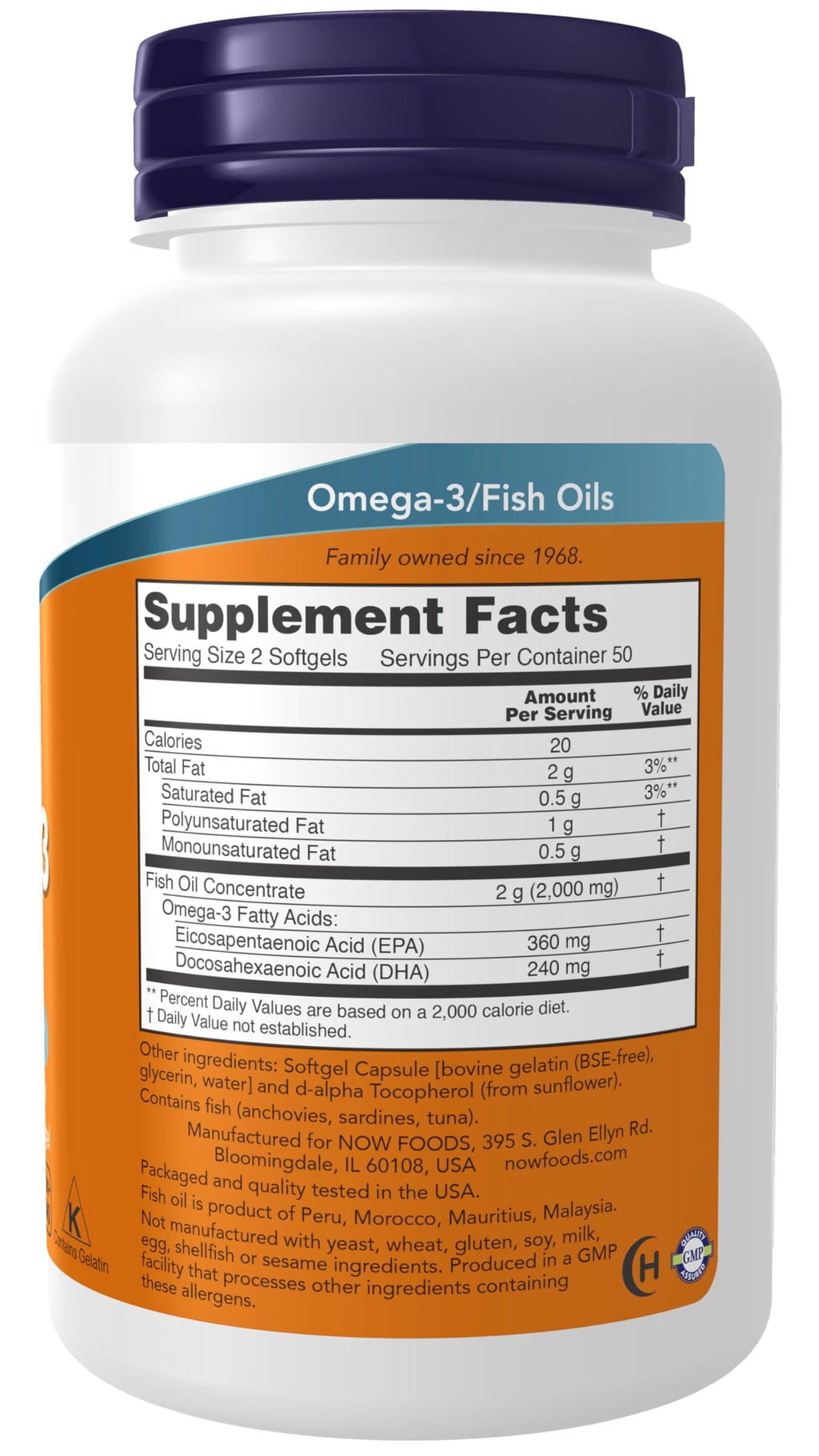Omega-3 180 EPA / 120 DHA 100 Softgels Pack of 2 J9702