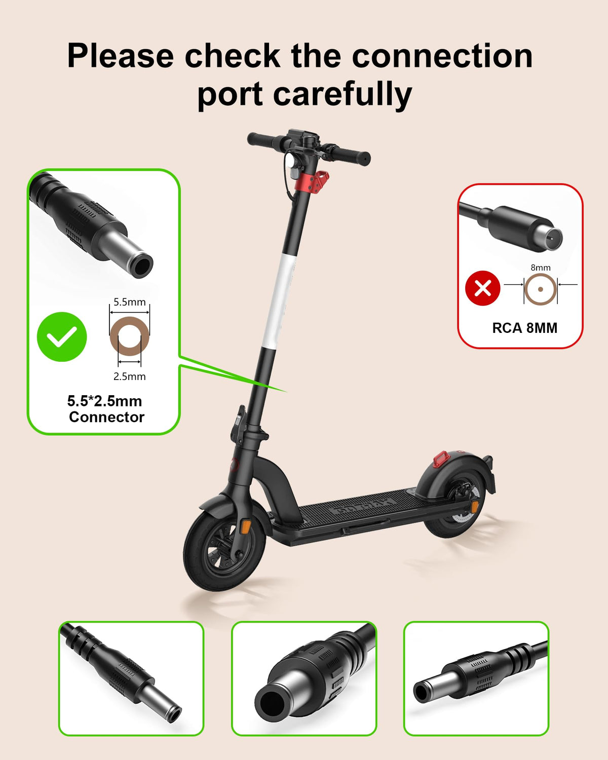 42V 2A Electric Scooter Charger with LED Indicator Light Z984