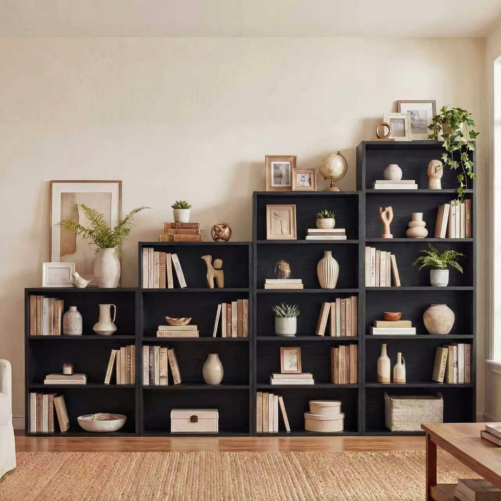 Black 6 Tier Adjustable Bookshelf I5701