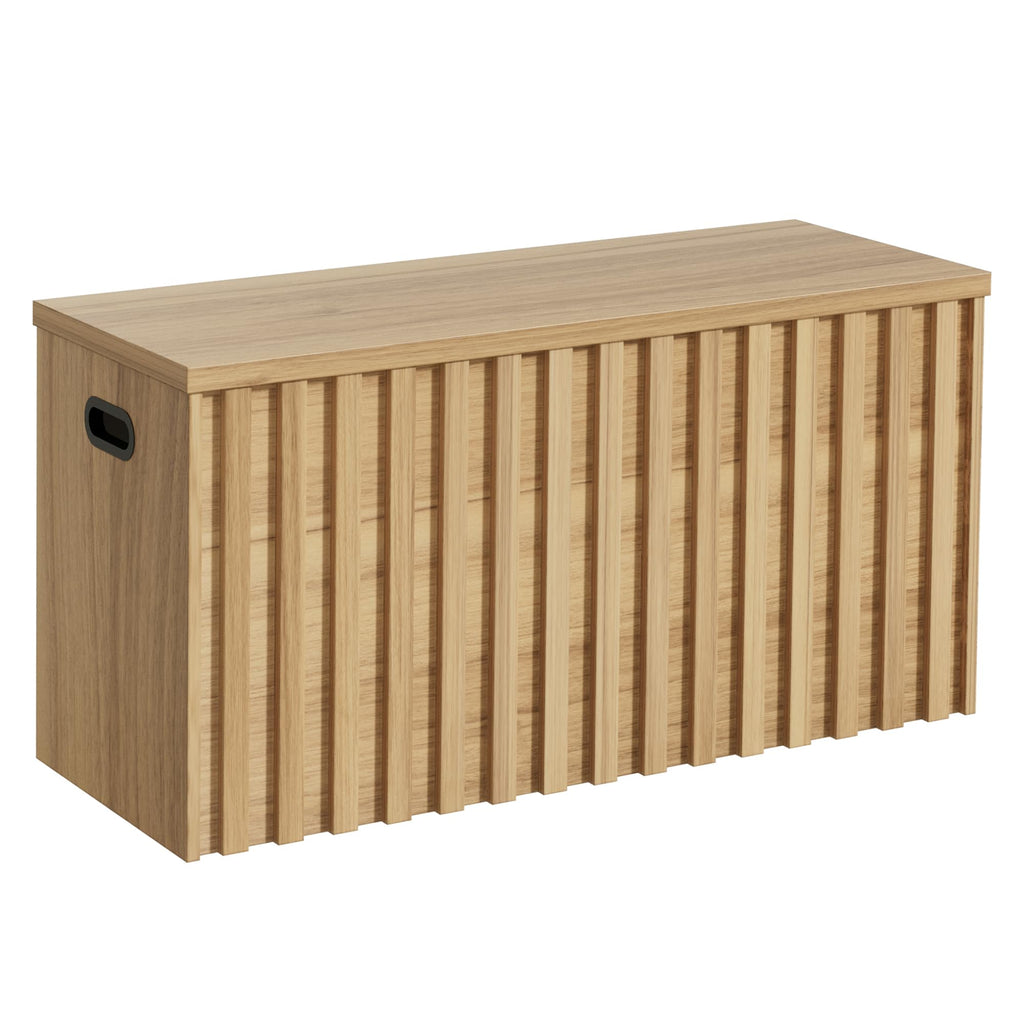 Wood Storage Bench with 2 Safety Hinges Q490721