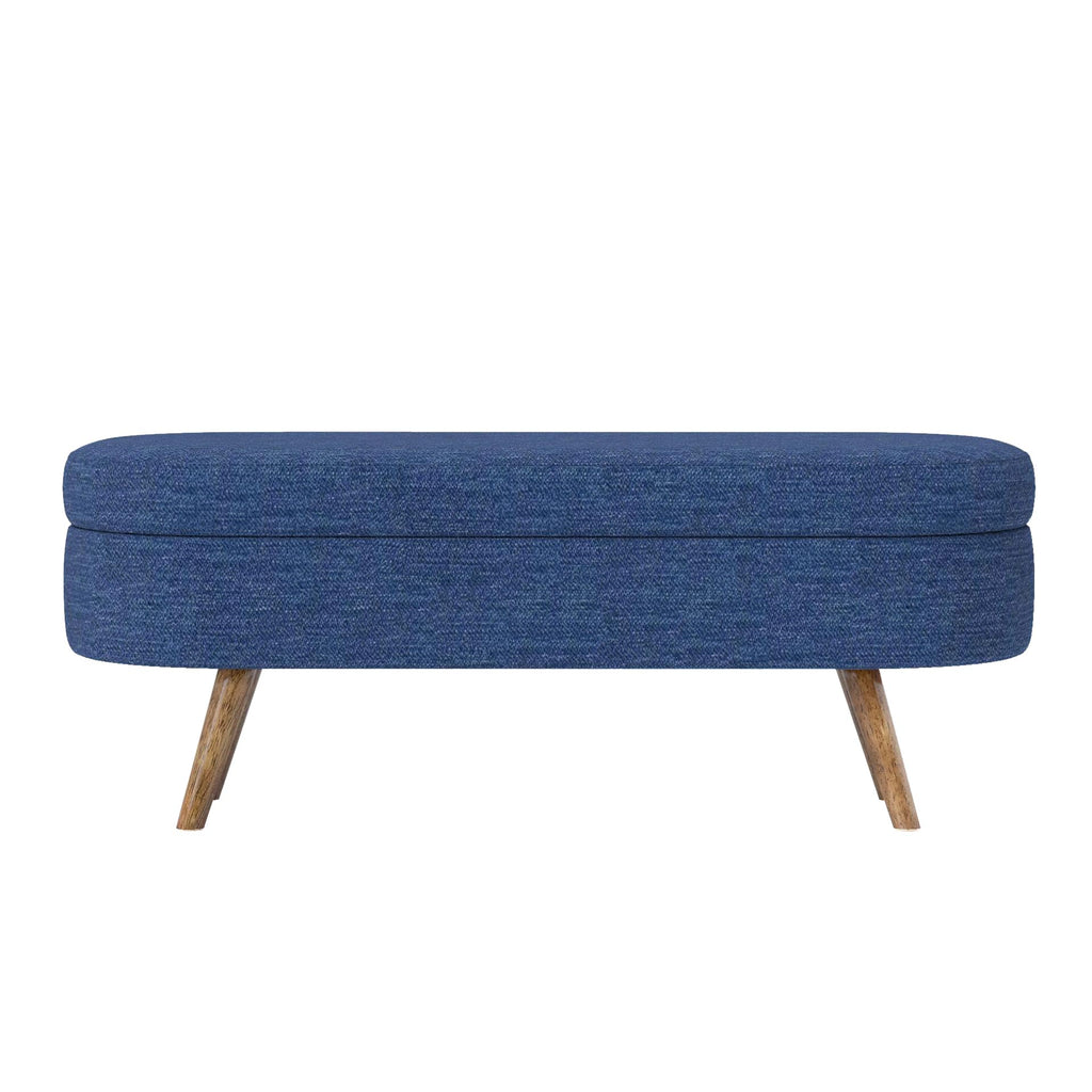 Oval Storage Bench with Rubber Wood Legs A490293