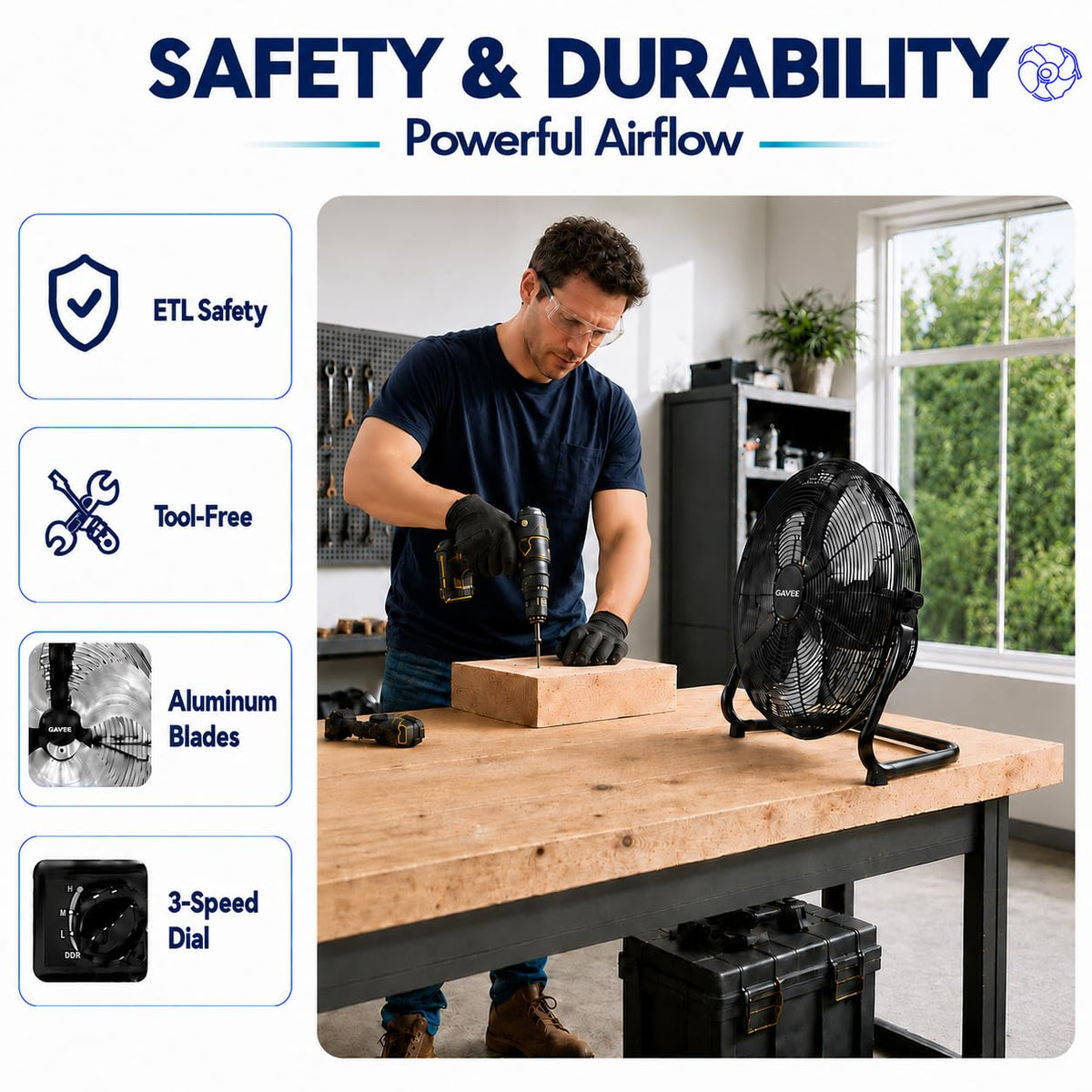 20'' High Velocity Industrial Floor & Wall Mount Fan G17930