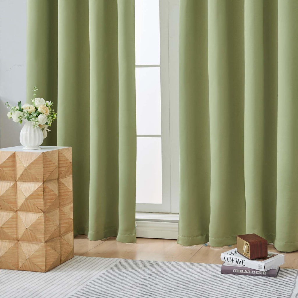 Sage Green 72 Inch Blackout Curtains 2 Panels Set X67215