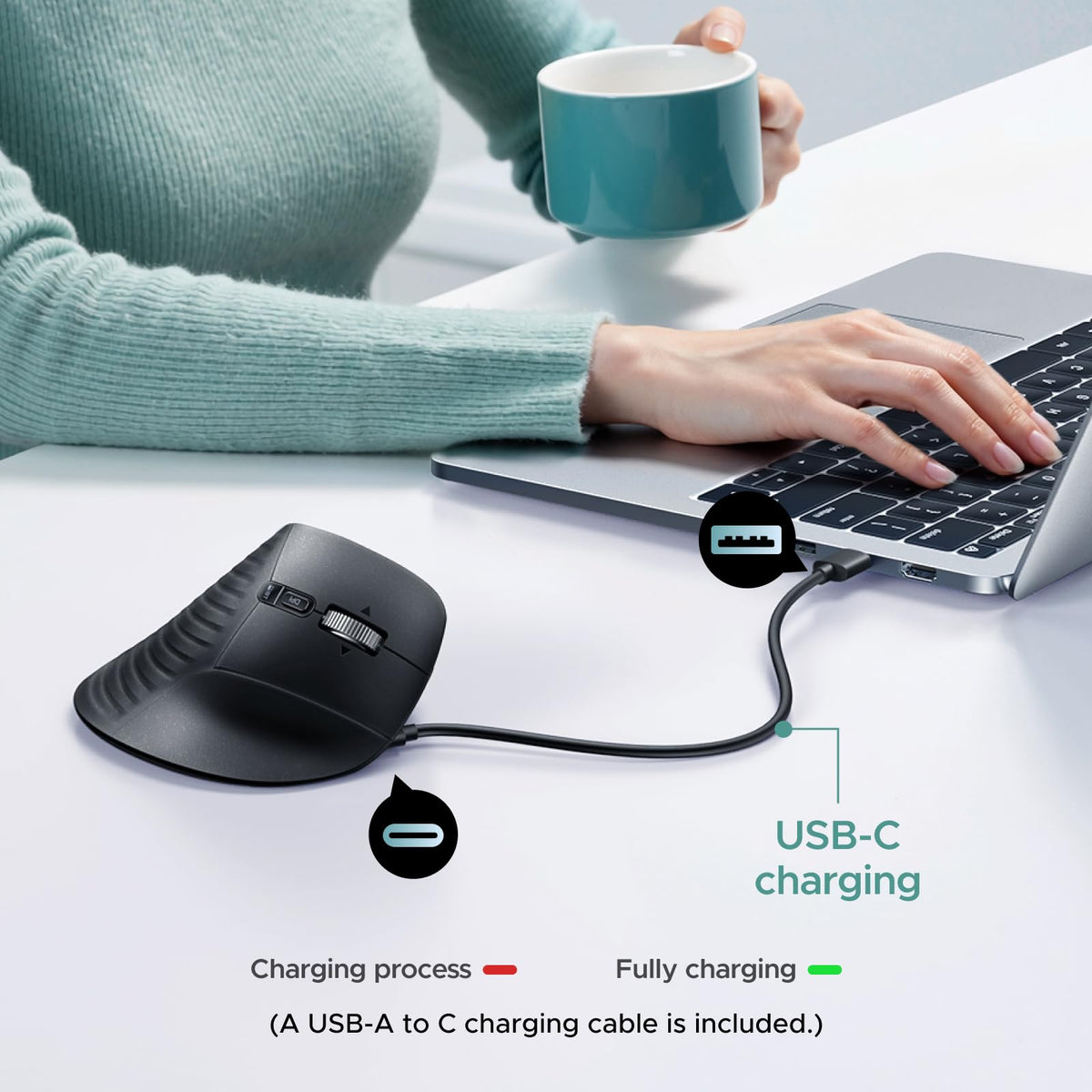 Wireless Trackball Mouse, Bluetooth & 2.4G, Thumb Control G16053