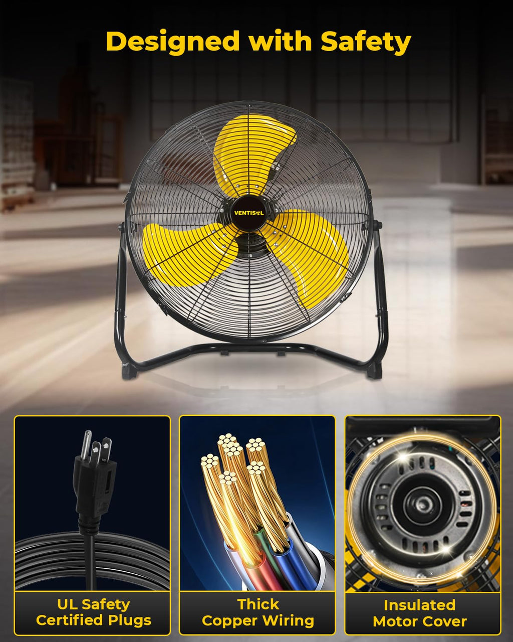 20 Inch 3 Speed Portable Floor Fan Z45722