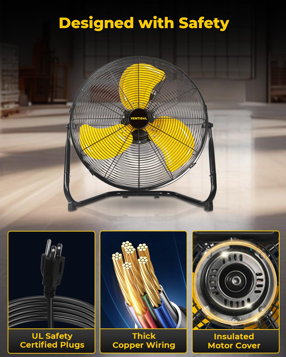 20 Inch 3 Speed Portable Floor Fan Z45722
