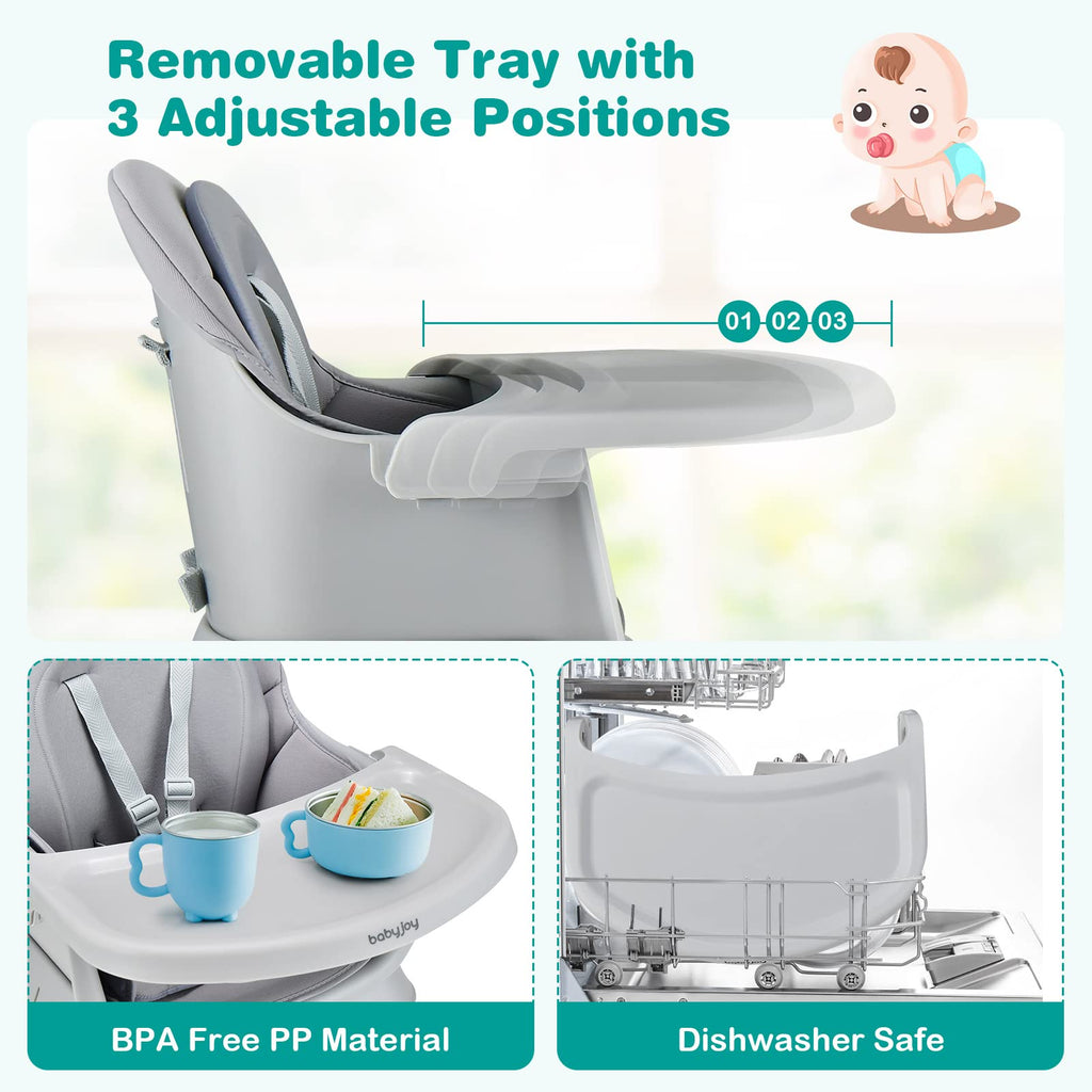 8 in 1 Convertible High Chair with Removable Tray E7157