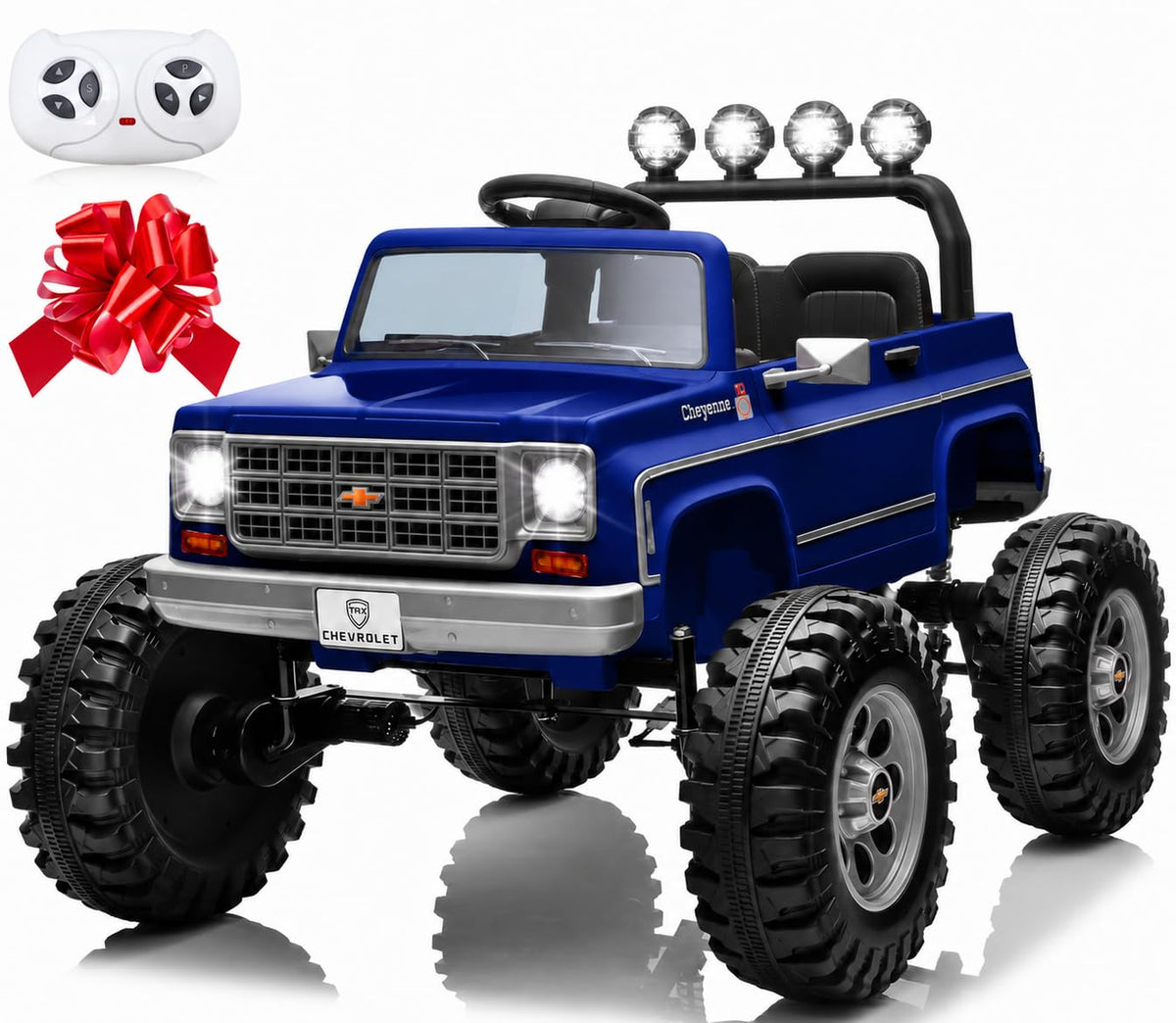 24V Blue 4WD Ride on Monster Truck Car Y398