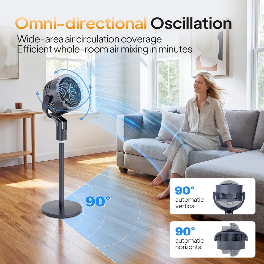 3-in-1 Pedestal Tabletop Fan with Remote Grey 2-Pack I73715