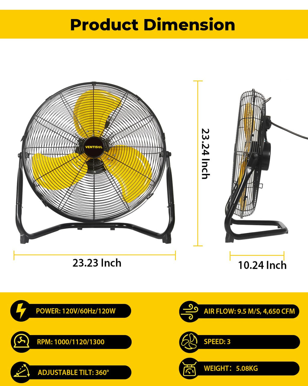 20 Inch 3 Speed Portable Floor Fan Z45722
