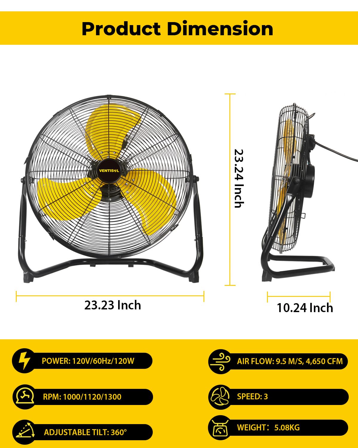 20 Inch 3 Speed Portable Floor Fan Z45722