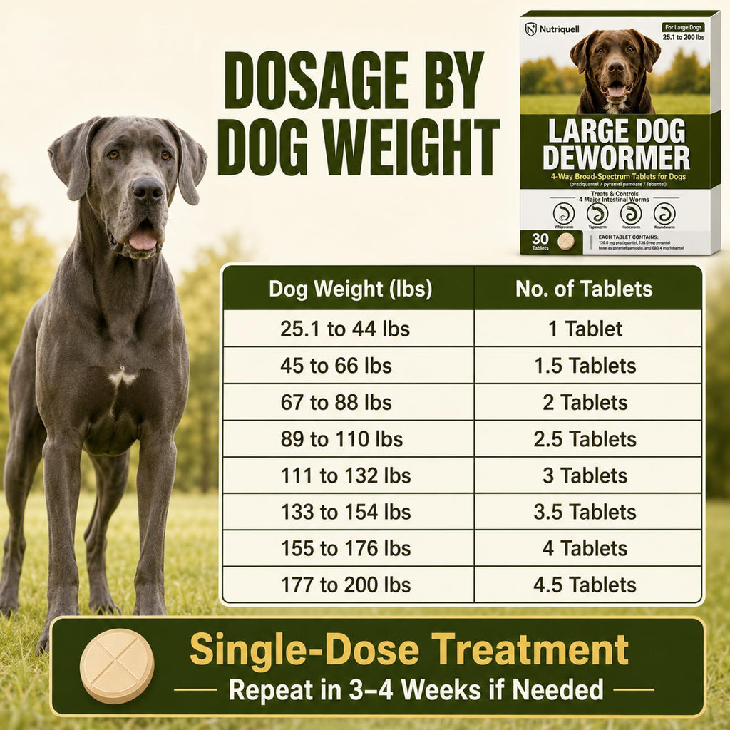 Medium and Large Dog Dewormer Tablets V8577