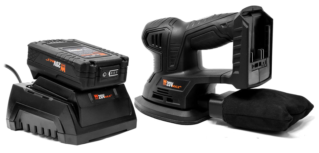 Cordless Palm Sander with 20V Max 2.0 Ah Lithium-Ion Battery and Charger C204