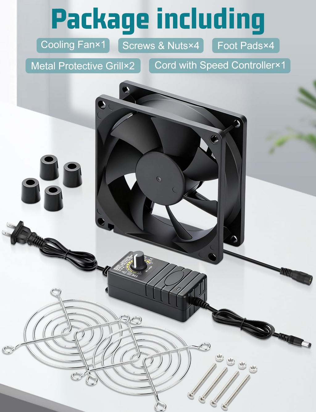 80mm 12v Small Computer Fan with AC Plug R12425