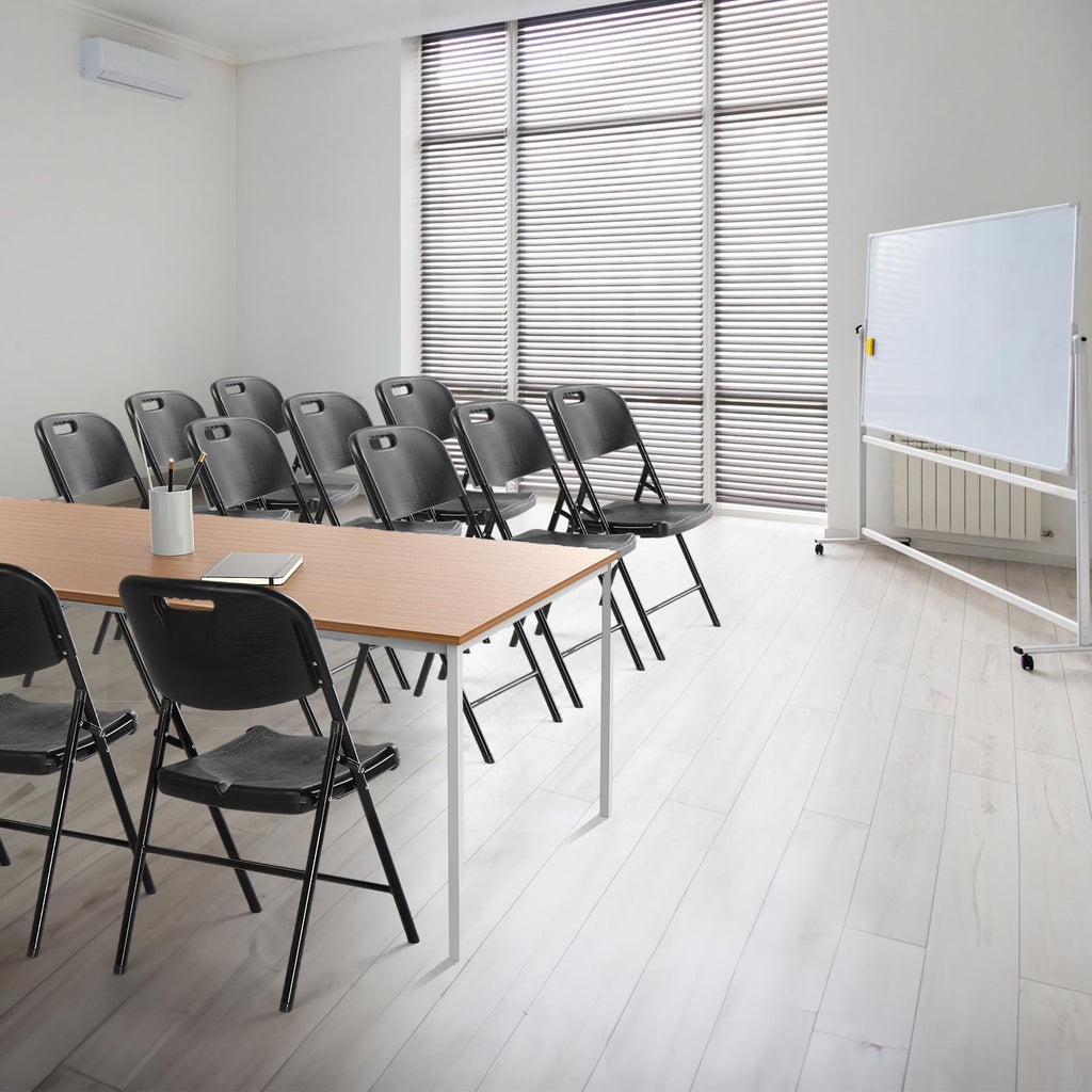 Dark 4 Pack HDPE Folding Chairs with Steel Frame K912856