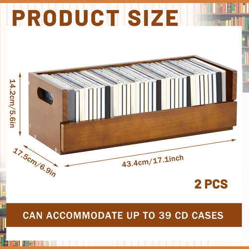 2 Set Wooden CD Storage Box I97560
