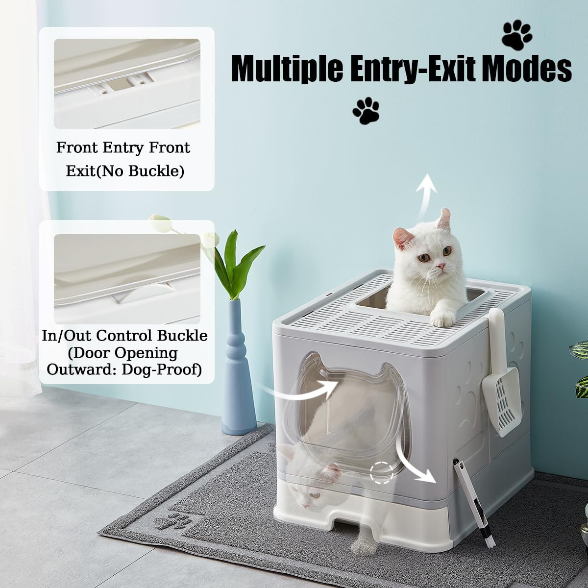 Covered Litter Box with Lid and Scooper X30637