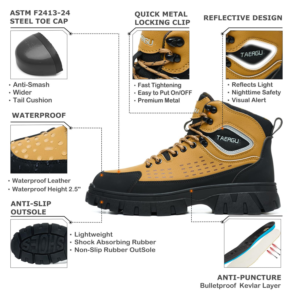 Steel Toe Work Boots 6" Waterproof K668226
