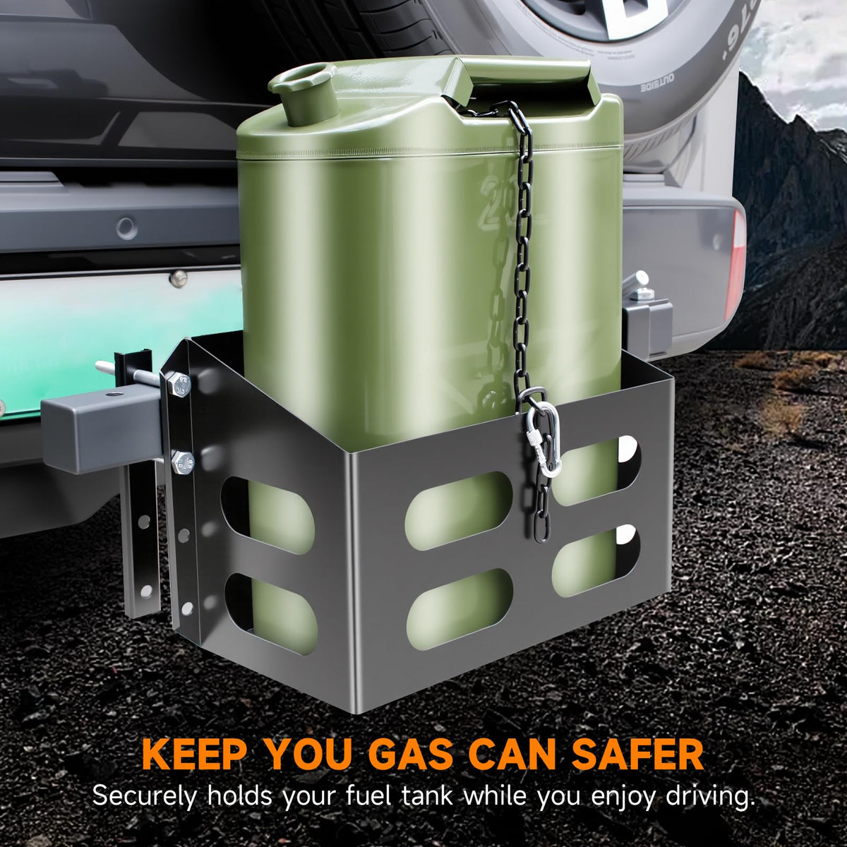 Lockable Metal Steel Gas Cans Holder Rack 5 Gallon K670752