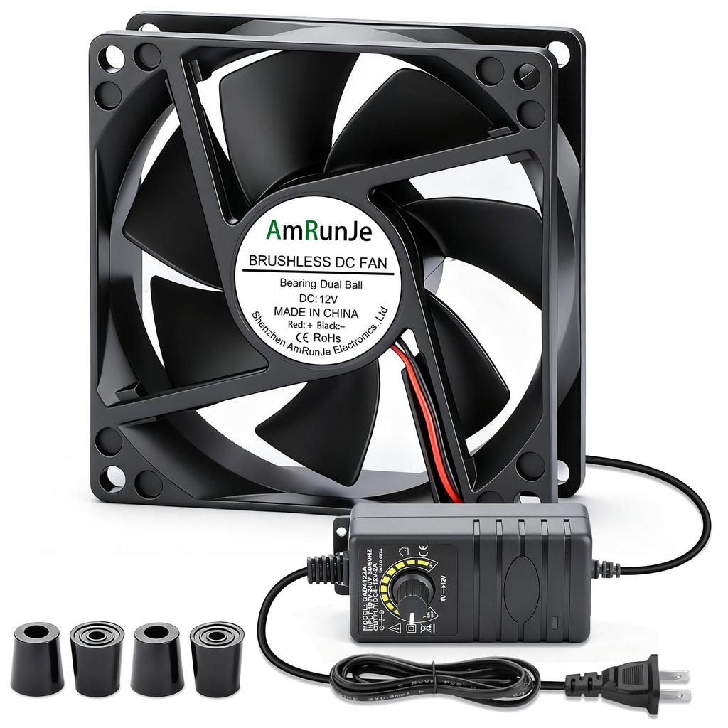 80mm 12v Small Computer Fan with AC Plug R12425
