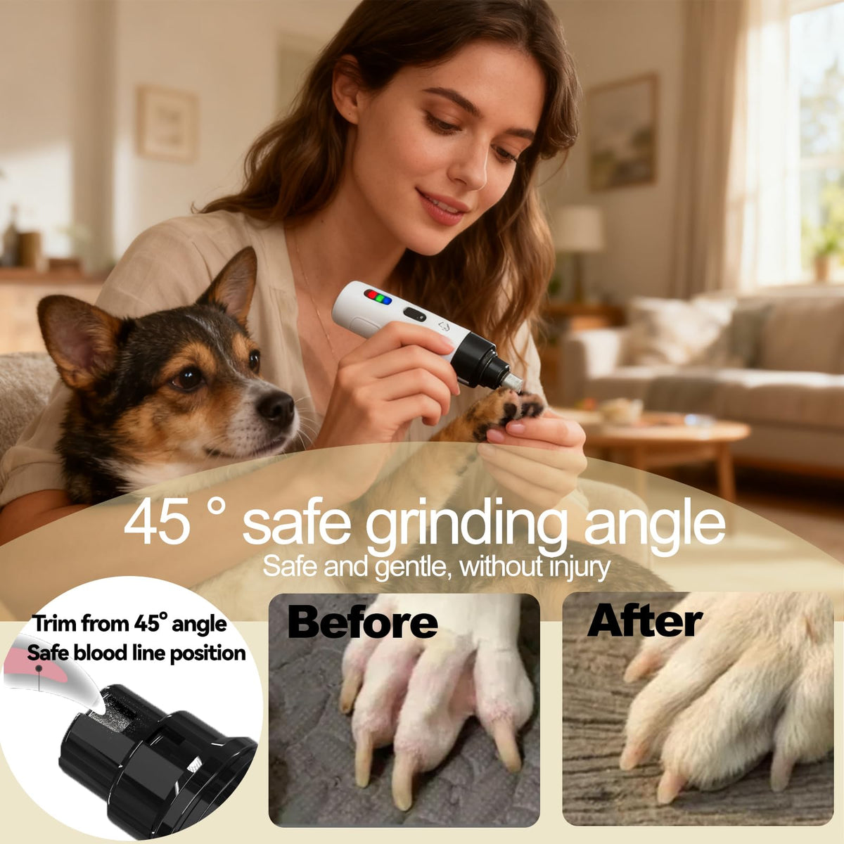 Quiet Pet Nail Grinder, 2 Replacement Heads Y98095