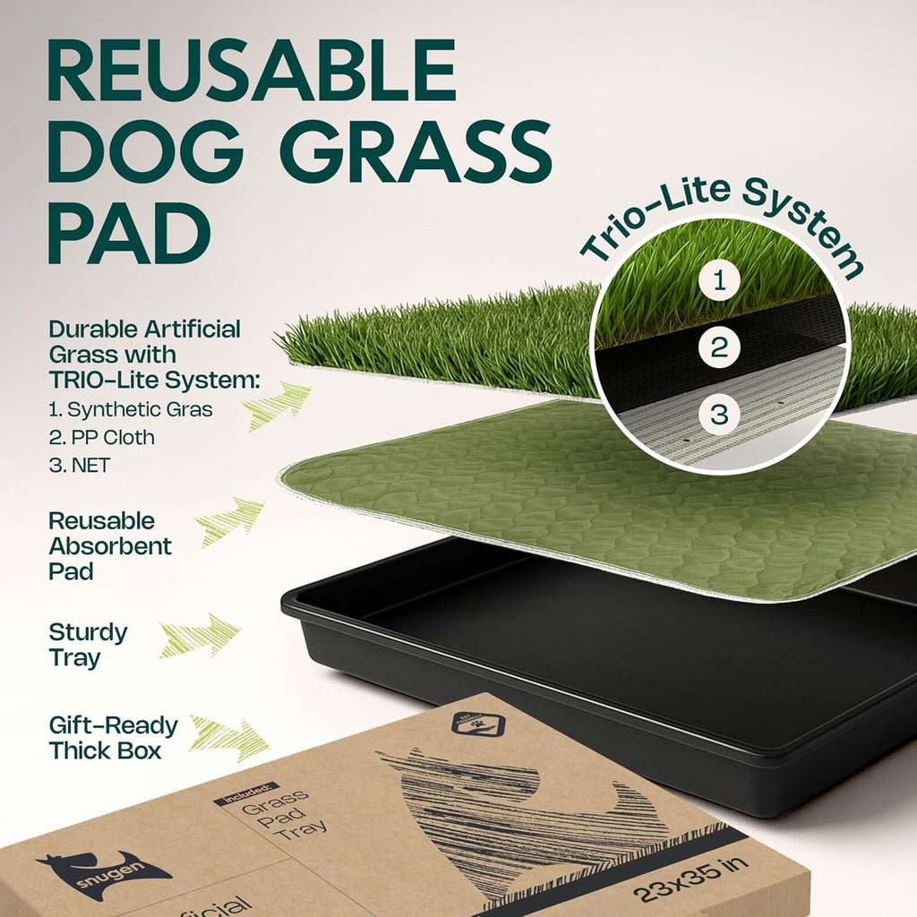 23”x35” Artificial Grass Dog Potty Pad with Tray G401