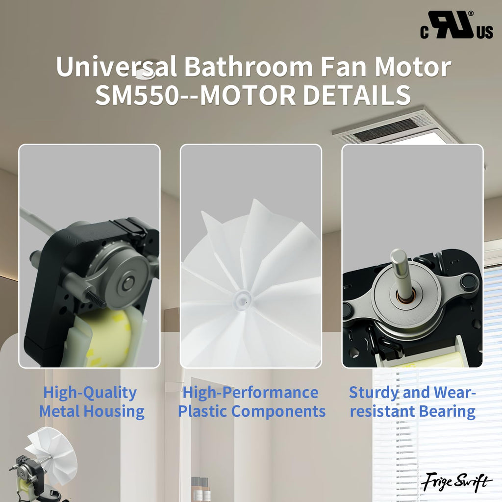 Universal Bathroom Vent Exhaust Fan Motor 50 CFM 120V 60Hz D468056