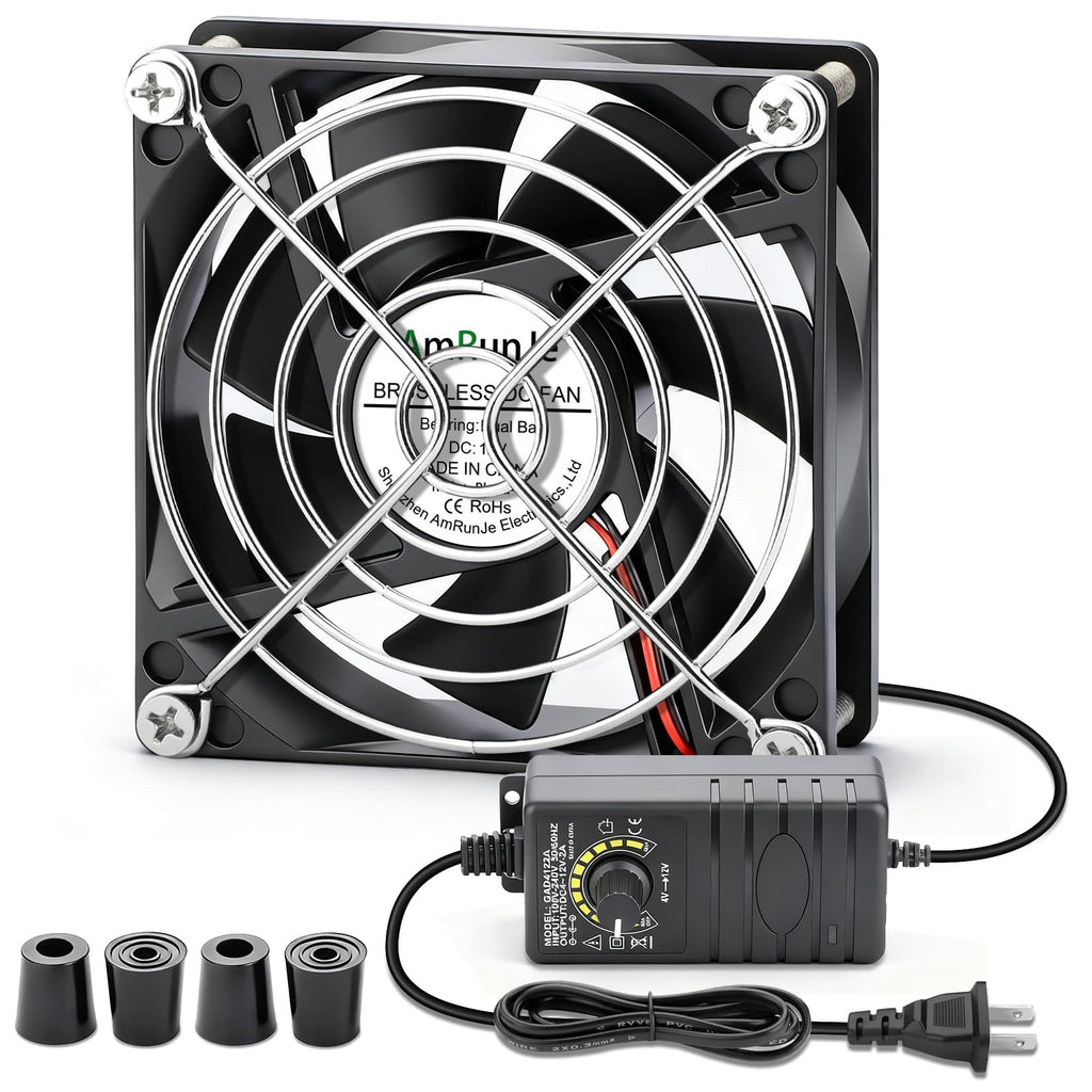 80mm 12v Small Computer Fan with AC Plug R12425