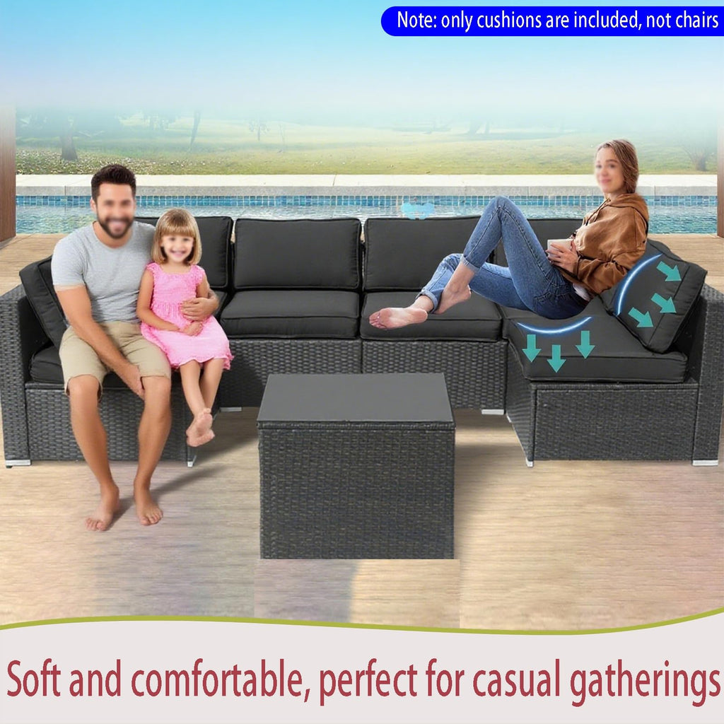 Light Blue 14-Piece Water-Repellent Outdoor Replacement Cushions Set M1375
