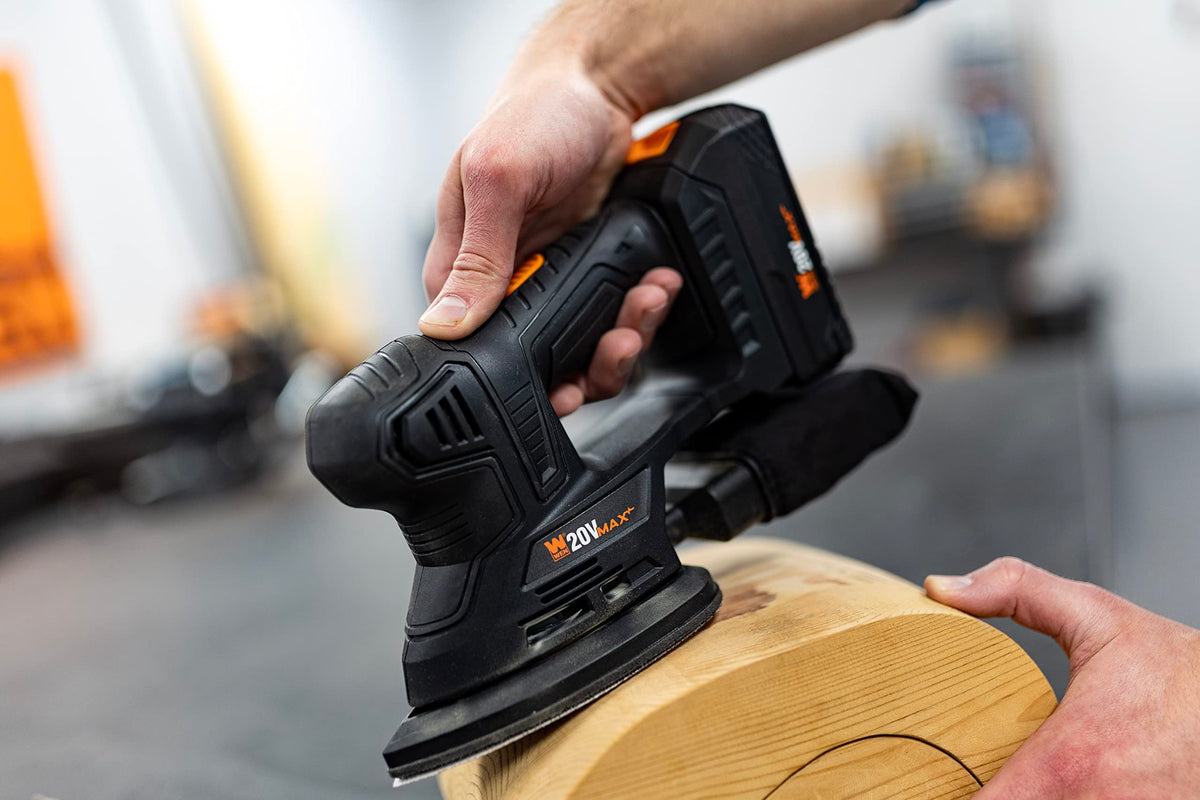 Cordless Palm Sander with 20V Max 2.0 Ah Lithium-Ion Battery and Charger C204