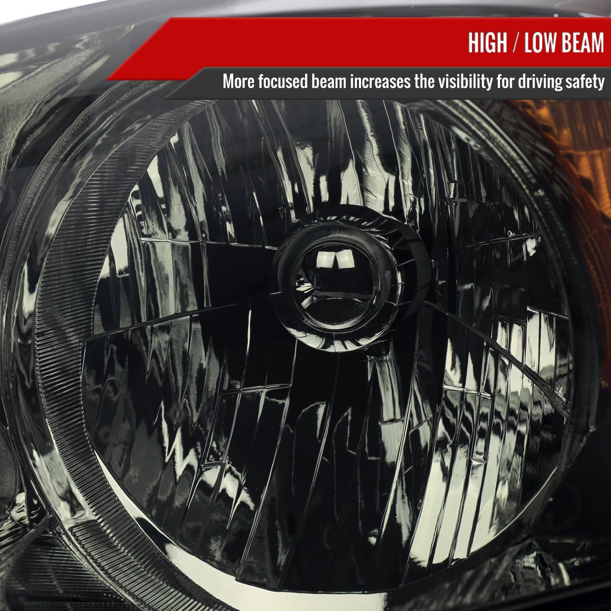 Chrome Housing Smoke Lens Headlights B112040