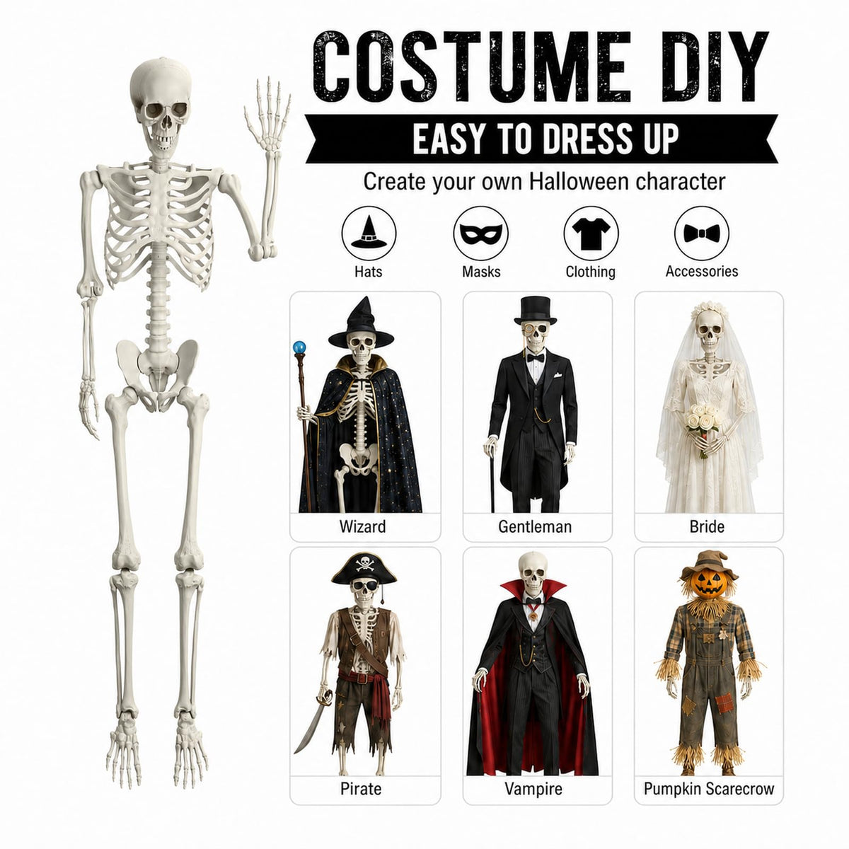Life Size Full Body Skeleton Prop I5657