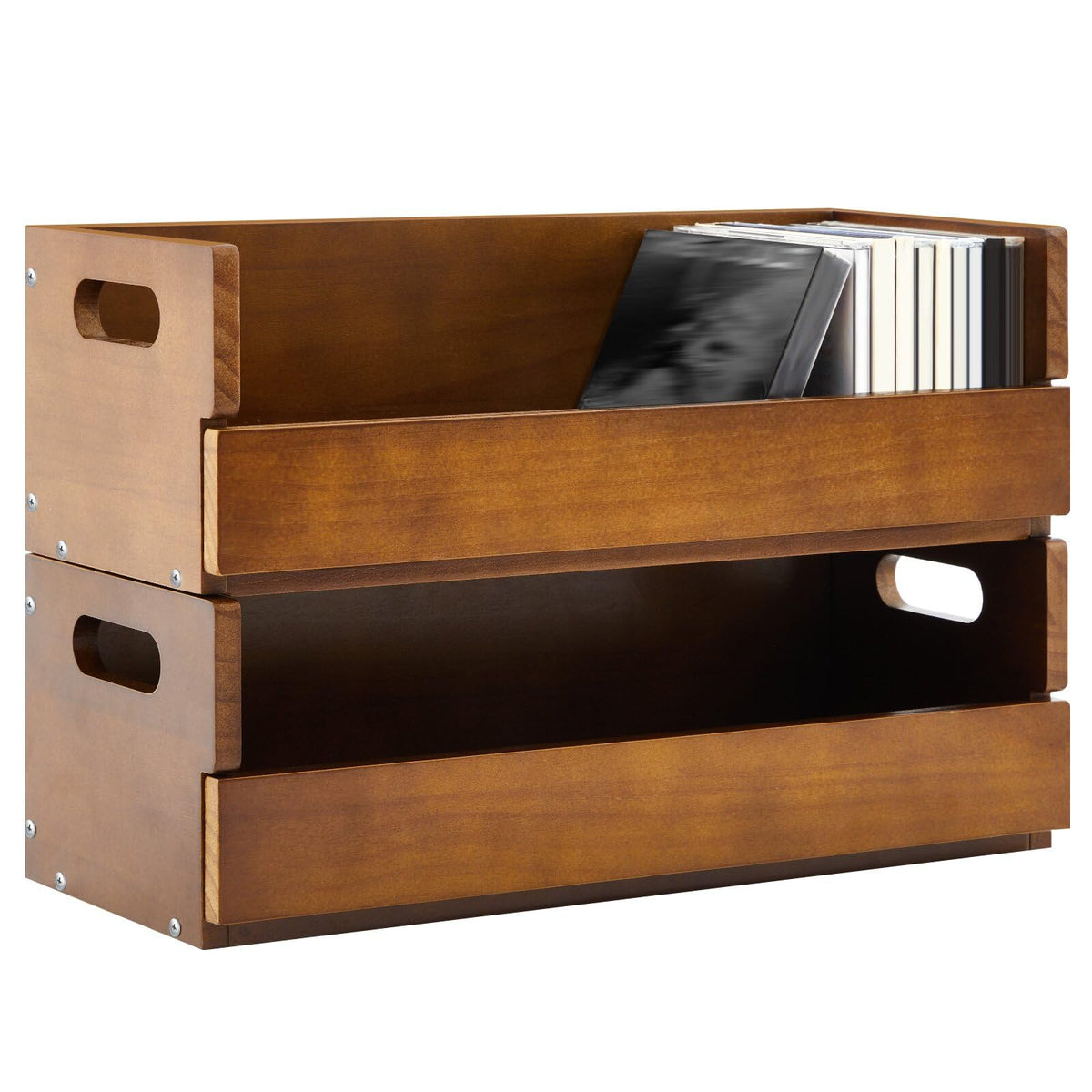 2 Set Wooden CD Storage Box I97560