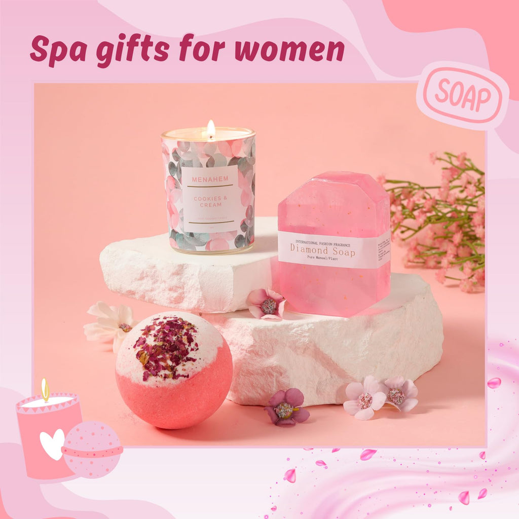 Pink 9pc Spa Bath Gift Set D639129