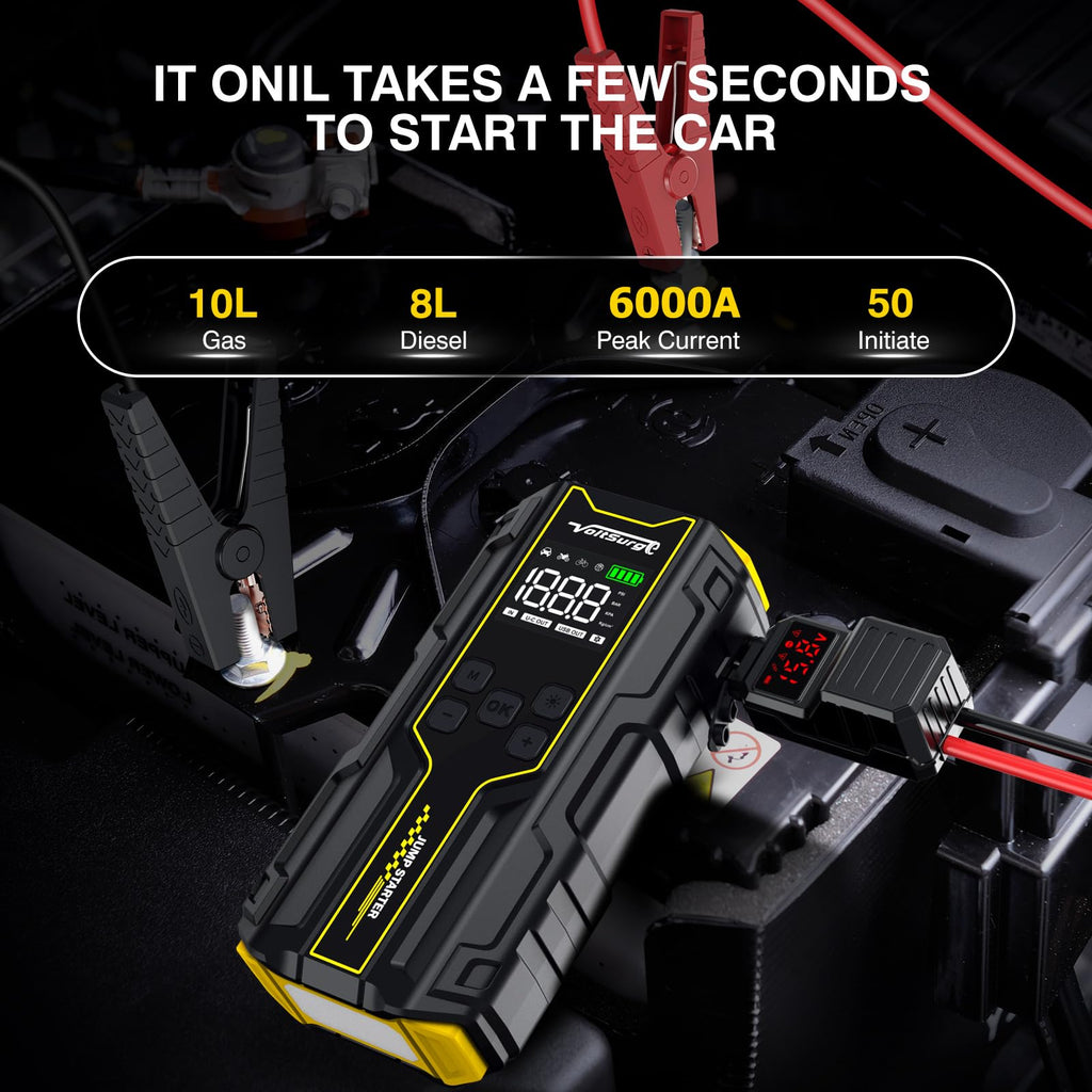 6000A Peak 12V Jump Starter with Air Compressor L865