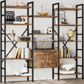 70 x 70" 5 Tier Bookcase with Storage Cabinet Rustic Brown U227908