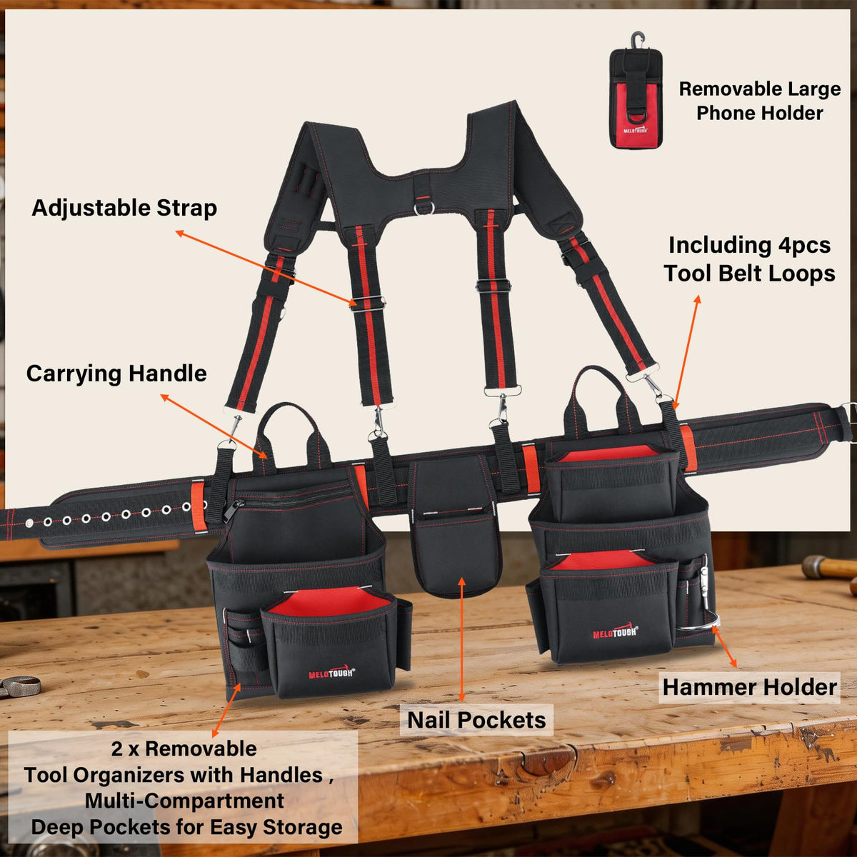 Tool Belt with Suspenders and Tool Pouch S339818