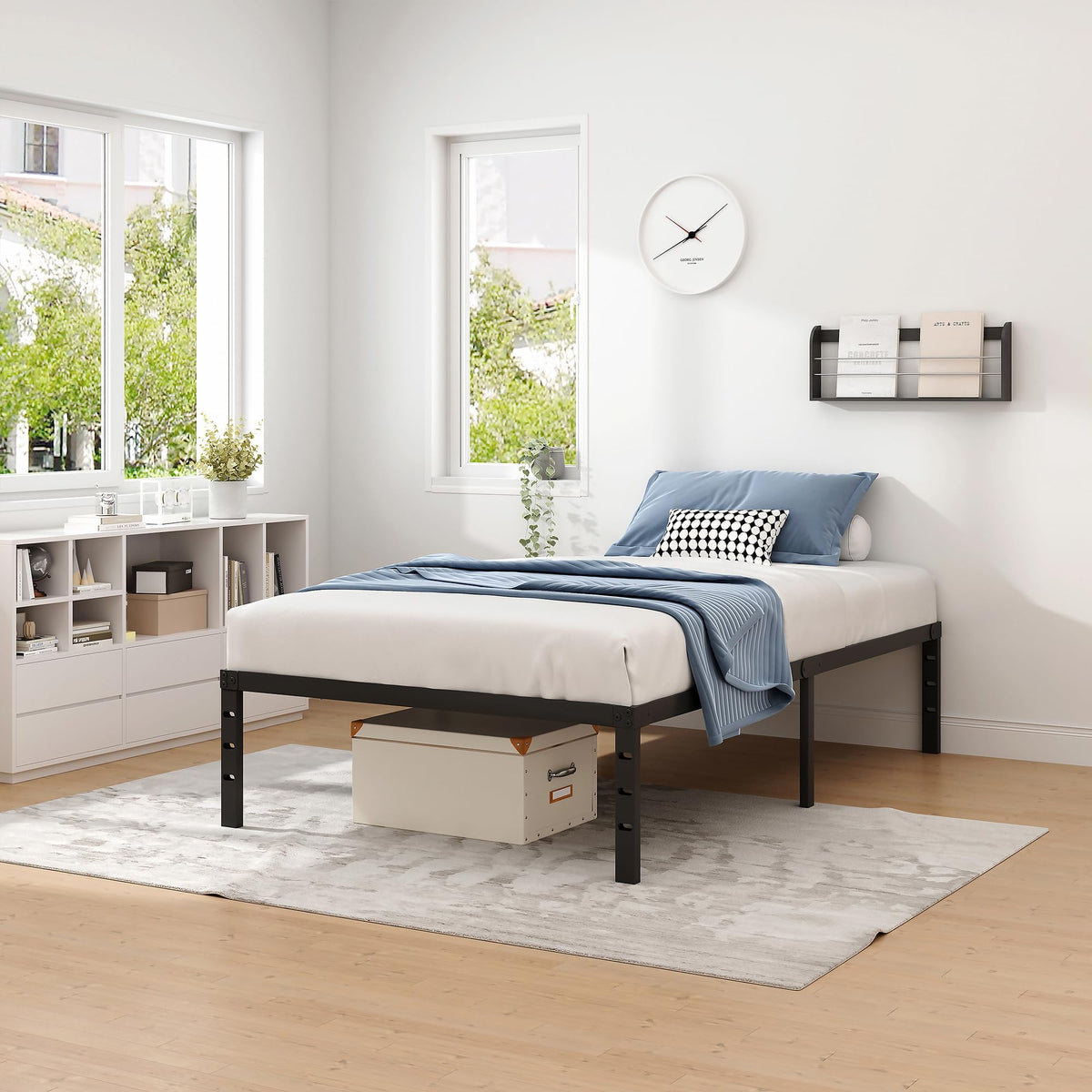 Metal Bed Frame with Storage Space, 14 Inch C36190