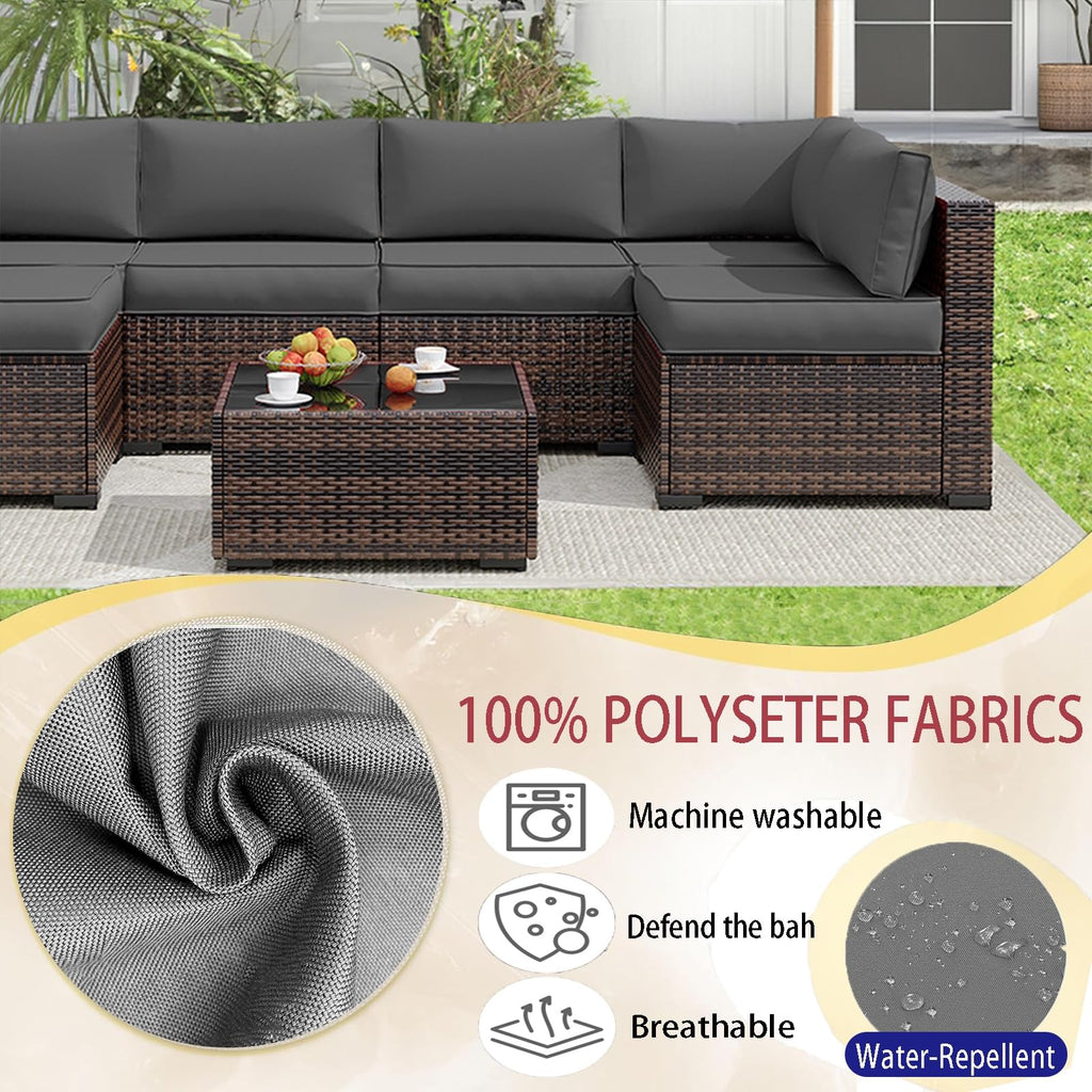 Light Blue 14-Piece Water-Repellent Outdoor Replacement Cushions Set M1375