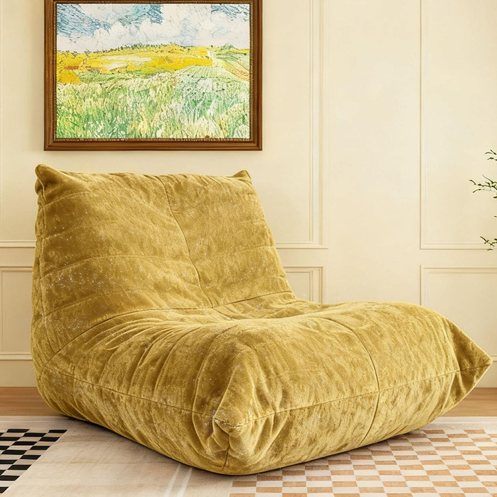Yellow Bean Bag Chair with Memory Foam E40182