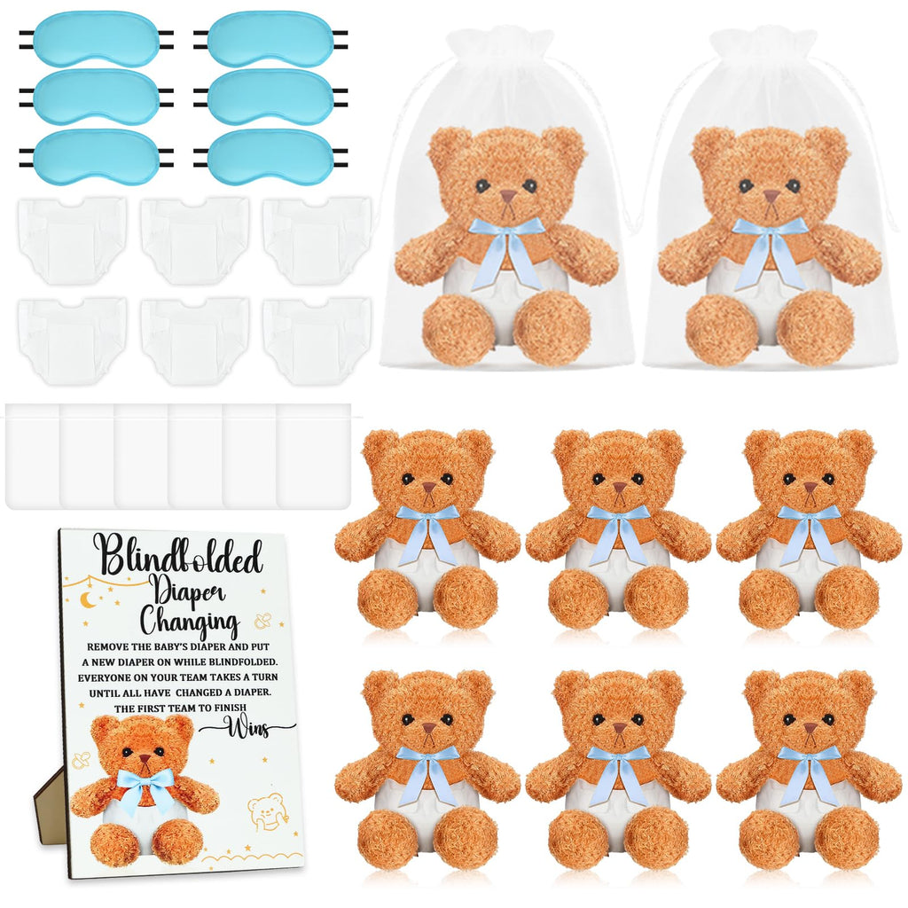 25 Pack Baby Shower Games Blindfold Diaper Changing Kit F4406