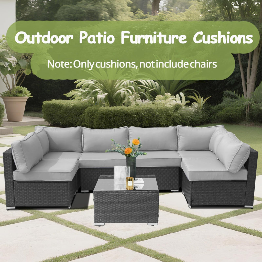 14 Piece Waterproof Outdoor Sofa Cushion Replacement with Zippers N1344
