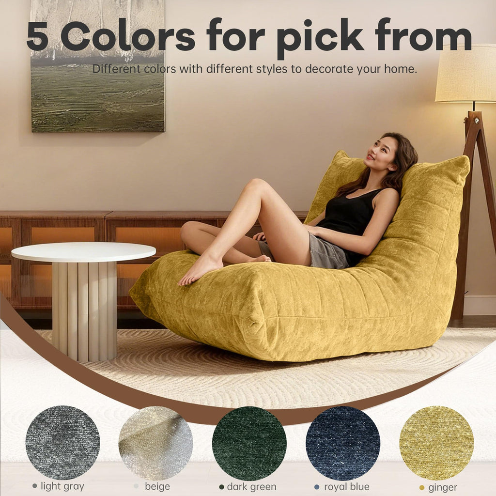 Yellow Bean Bag Chair with Memory Foam E40182