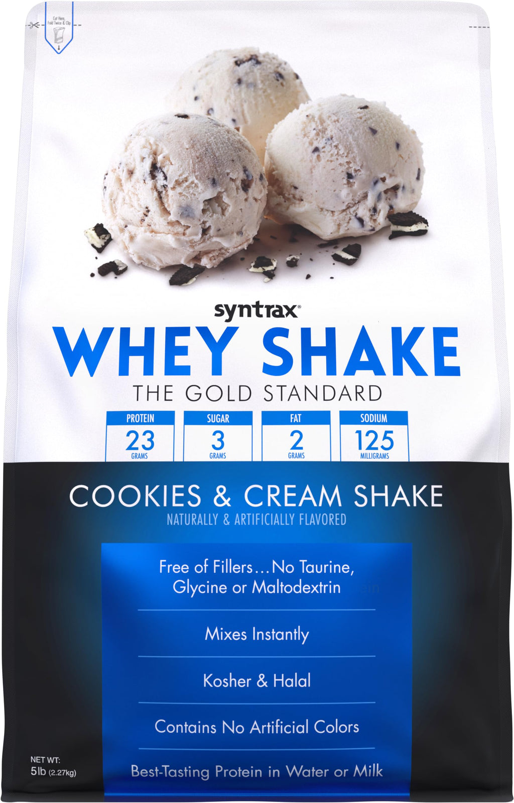 Whey Protein Powder Blend Cookies & Cream 5 lb E578