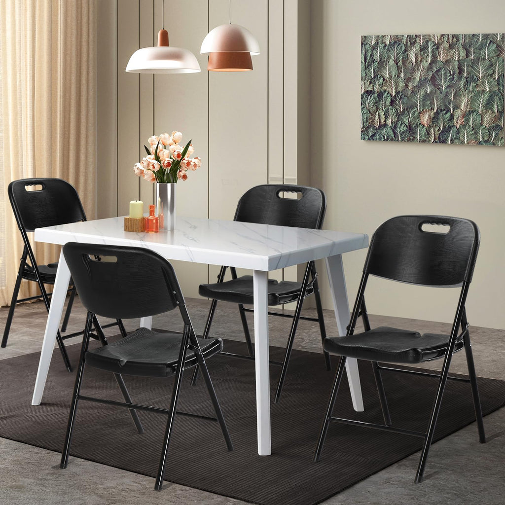 Dark 4 Pack HDPE Folding Chairs with Steel Frame K912856