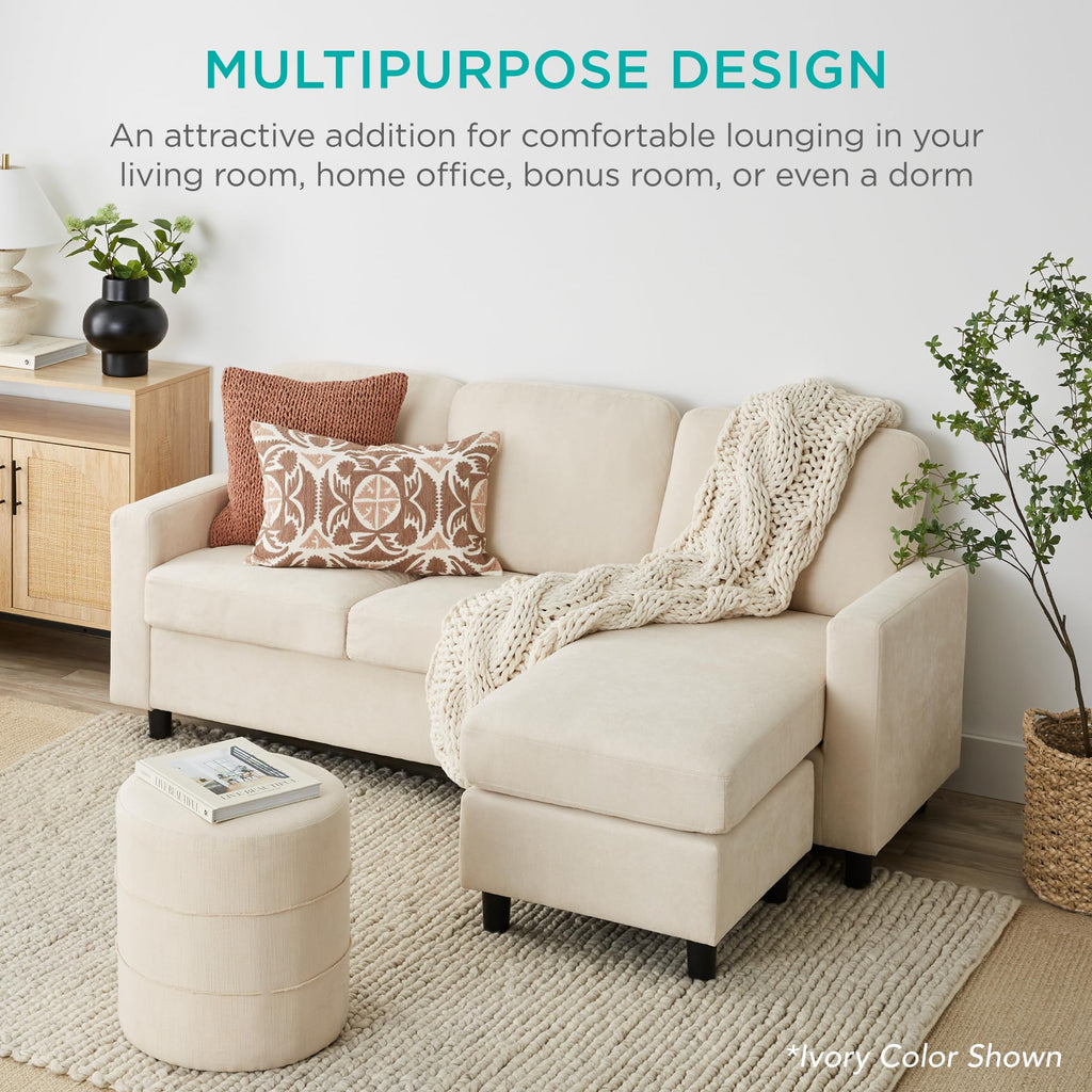 Light Gray Upholstered Sectional Sofa with Chaise M218473