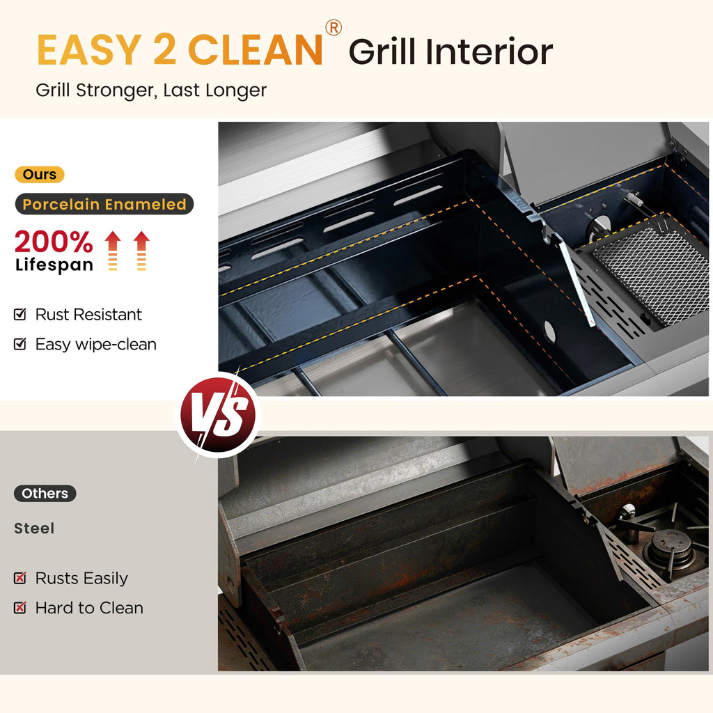 4 Burner Propane Gas BBQ Grill with Infrared Sear Burner X9683