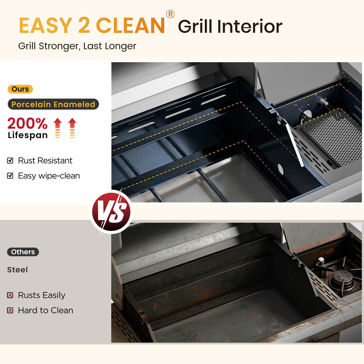 4 Burner Propane Gas BBQ Grill with Infrared Sear Burner X9683